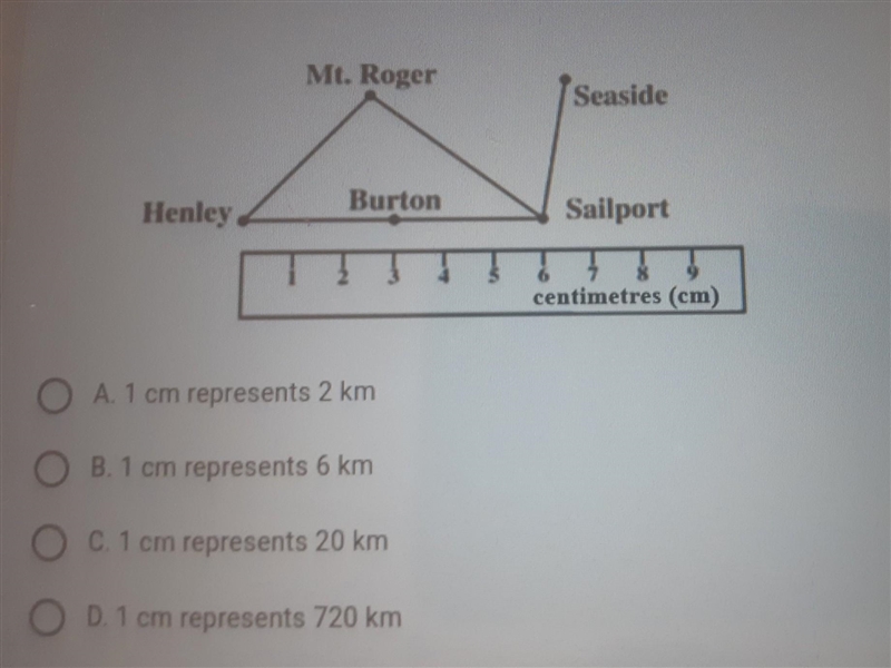 Jeremy is using the ruler on the map below to measure the distance from Henley to-example-1