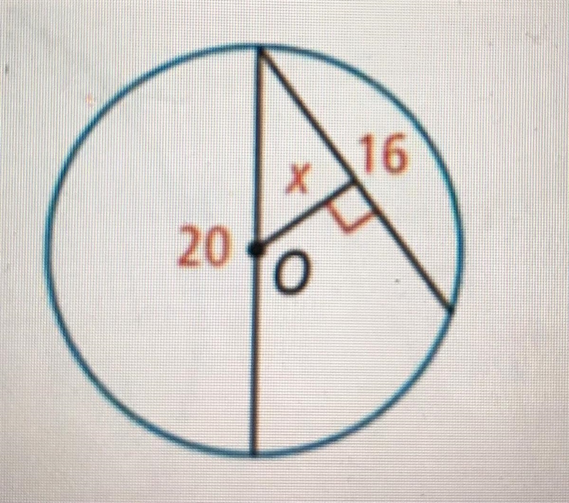 In circle o,find the value of x, rounded to the nearest tenth.-example-1