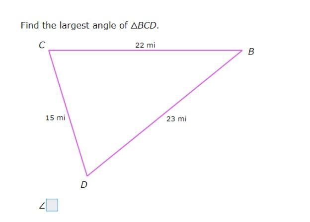 What is the largest Angle of BCD?-example-1