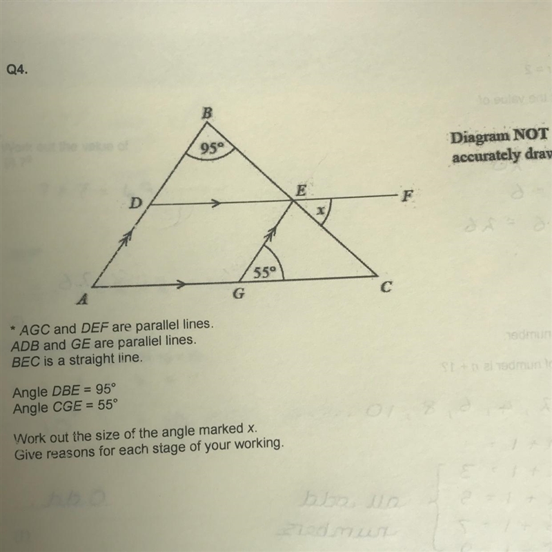 There B Angi Does You 950 Diagram NOT accurately drawn D F 550 G с * AGC and DEF are-example-1