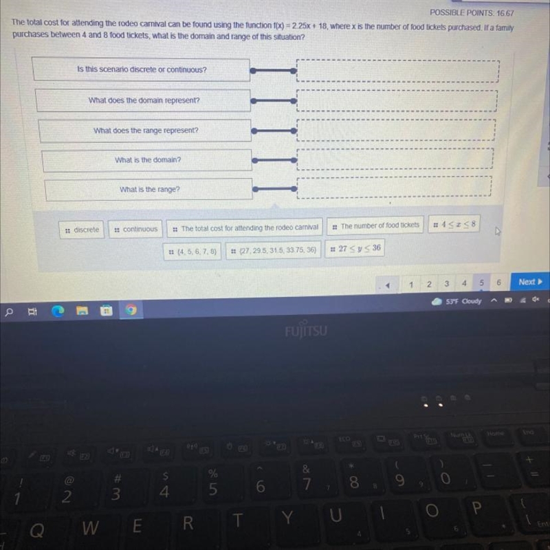 The total cost for attending the rodeo carnival can be found using the function f-example-1