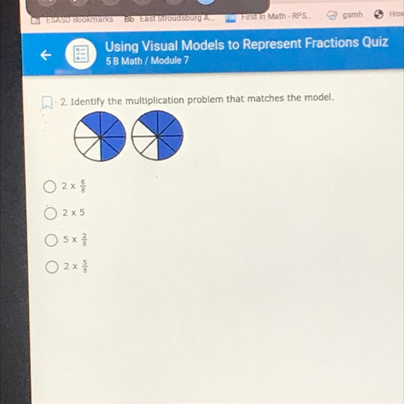 Identify the multiplication problem that matches the model-example-1