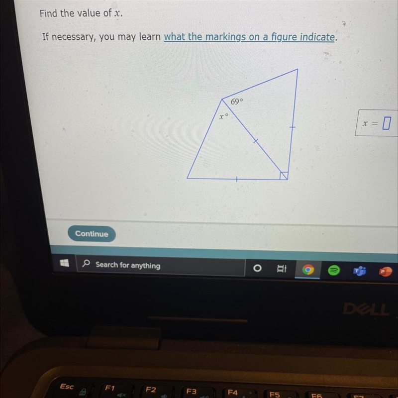 Find the value of x. 3 If necessary, you may learn what the markings on a figure indicate-example-1