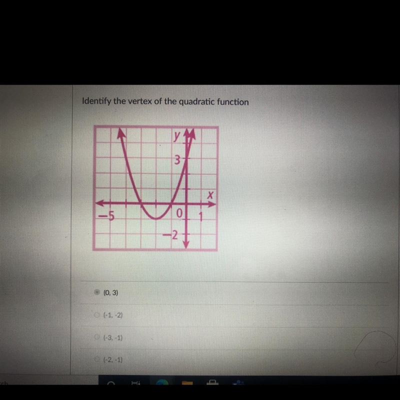 Identify the vertex of the quadratic function-example-1