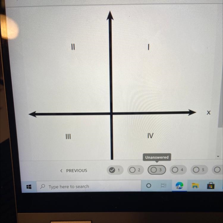 Which quadrant in the coordinate plane below has positive x and negative y values-example-1