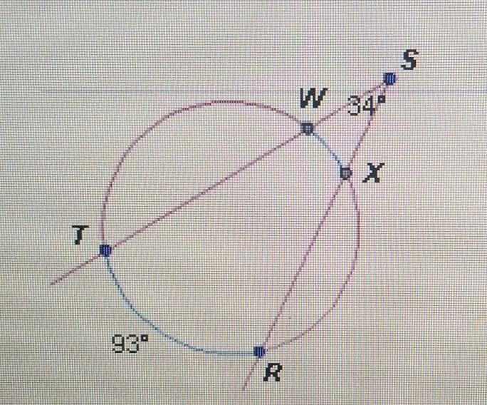 What is the measure of WX shown in the diagram below? A. 59° B. 29.5° C. 25° D. 63.5°​-example-1