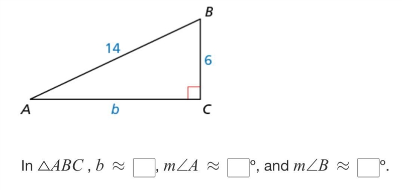 Solve the right triangle. See image below.-example-1