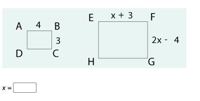 Find the value of x. ABCD ∼ EFGH-example-1