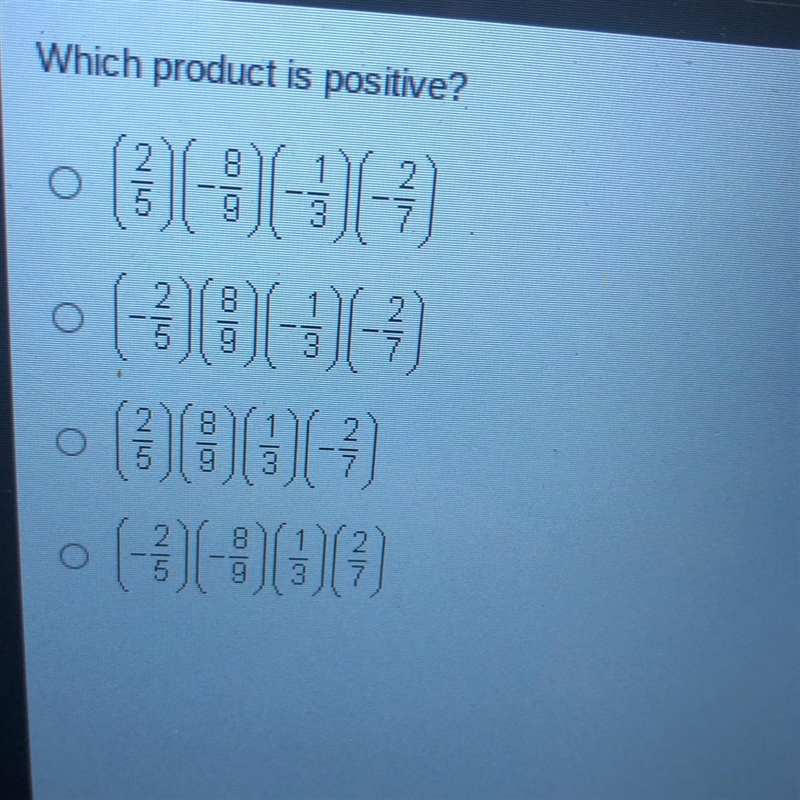 Which product is positive?-example-1