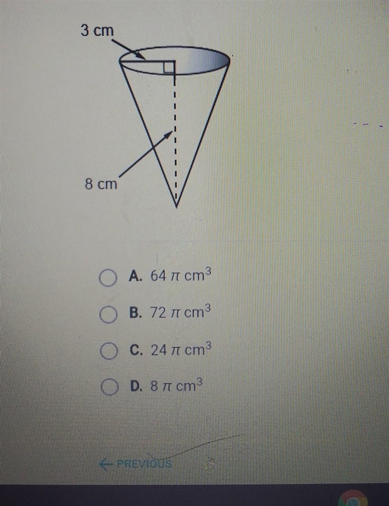 Find the volume of the conical paper cup​-example-1