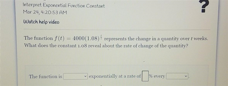 I need help with interpret exponential function comstant​-example-1