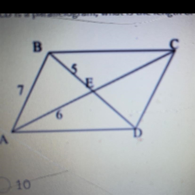 If abcd is a parallelogram what is the length of bd-example-1