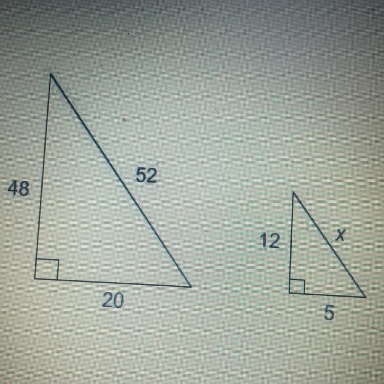 The two triangles are similar. What is the value of x? Enter your answer in the box-example-1