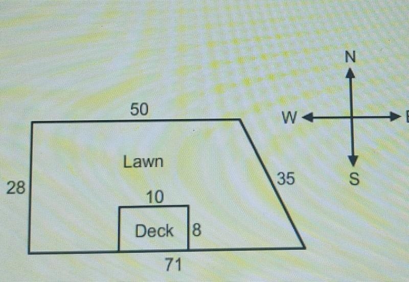 In the scale drawing what will the length of the West side be? ​-example-1