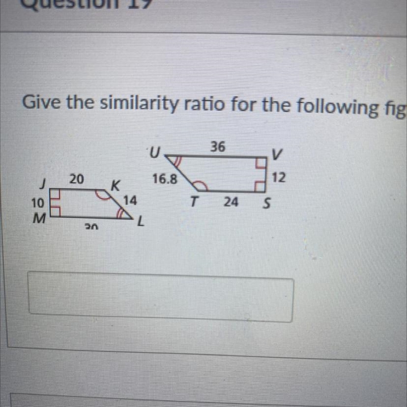 Give the similarity ratio for the following figures (small to large).-example-1