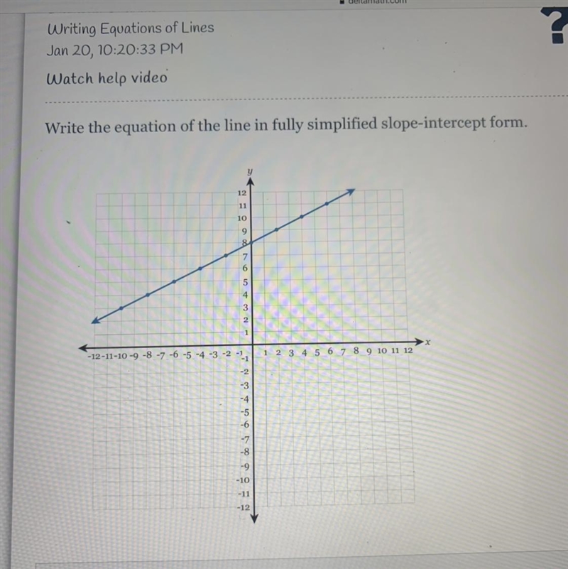 Write the equation of the line in fully simplified-example-1