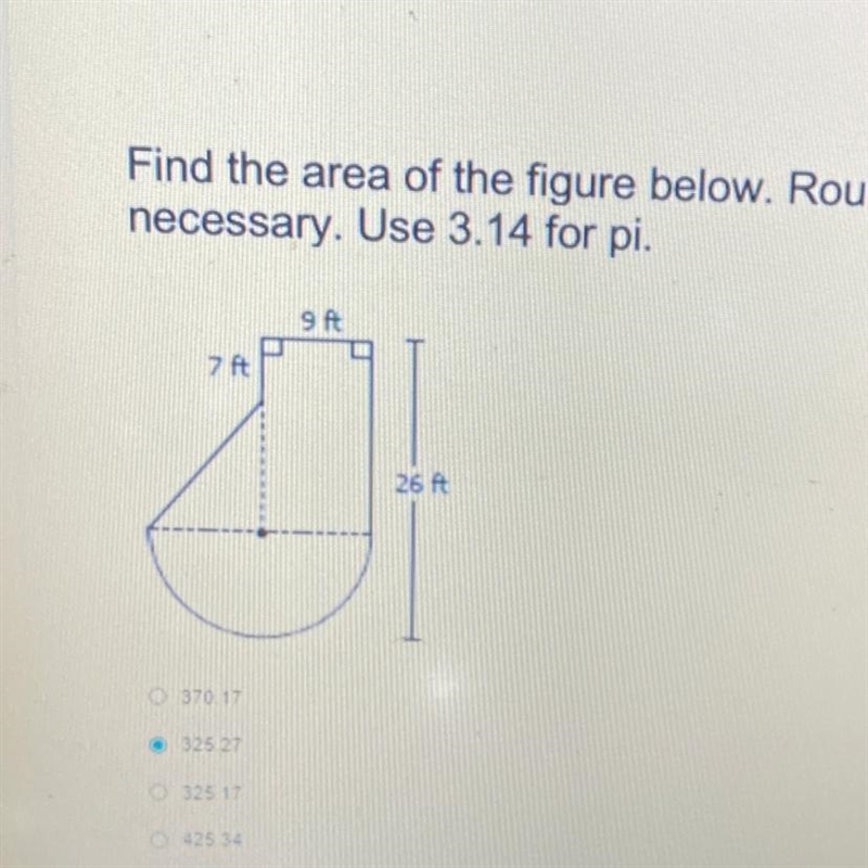 Find the area of the figure below. Round to the nearest hundredth when necessary. Use-example-1