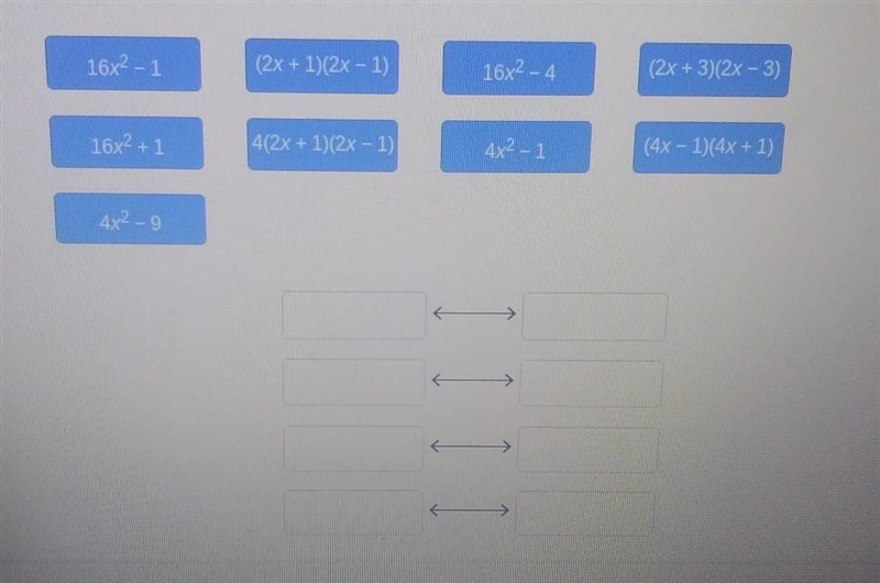 Drag the tiles to the boxes to form correct pairs. Not all tiles will be used. Match-example-1