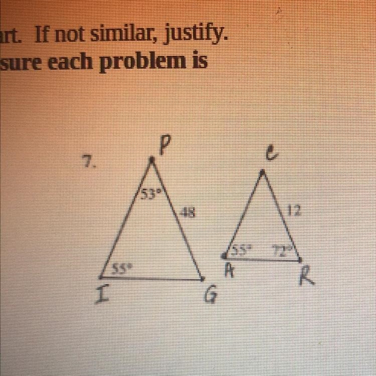 Are they triangles similar ?-example-1