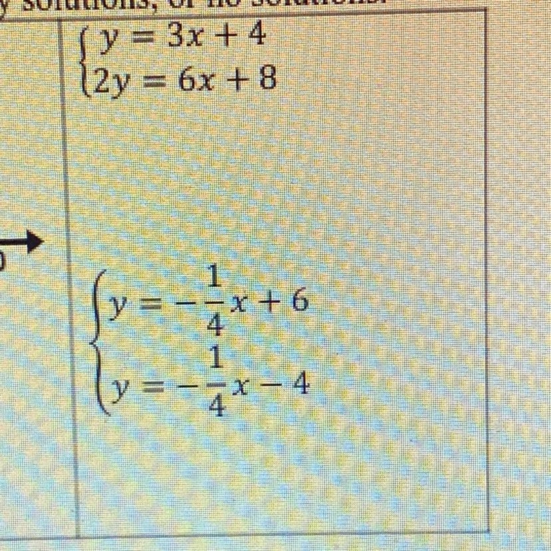 DOES THIS HAVE ONE SOLUTION , NO SOLUTIONS ,OR INFINITELY MANY SOLUTIONS?! 30 points-example-1