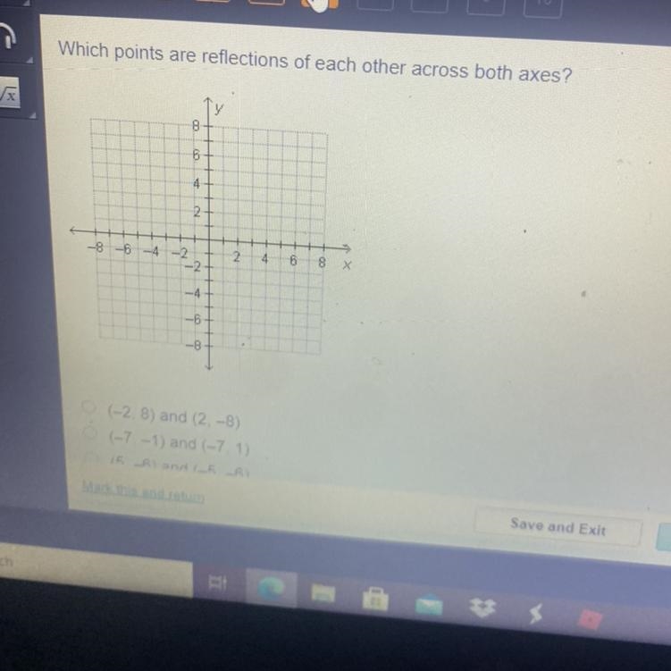 Which points reflected of each other across both exes￼ PLEASE HELP 50 POINTS-example-1