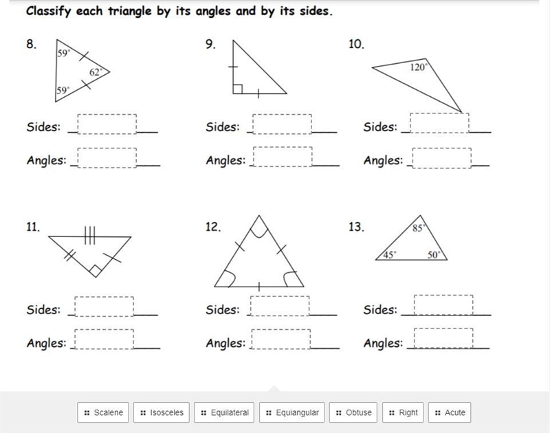 Classify Each Triangle By Its Sides And Angles-example-1