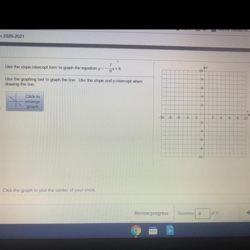 Use the slope-intercept form to graph the equation HELP PLEASE-example-1