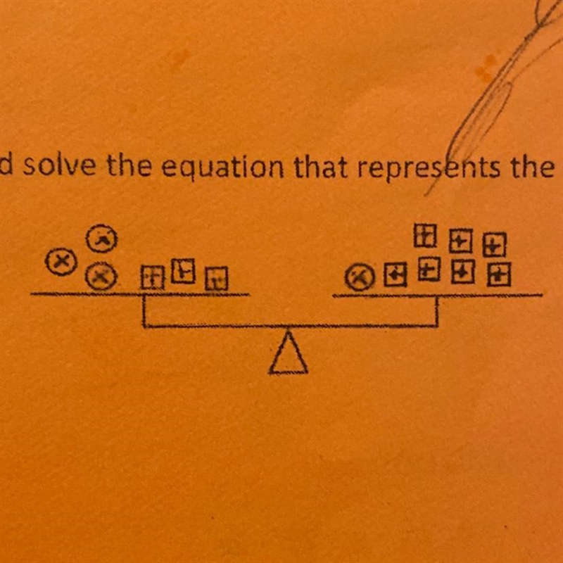 3. Write and solve the equation that represents the model below.-example-1