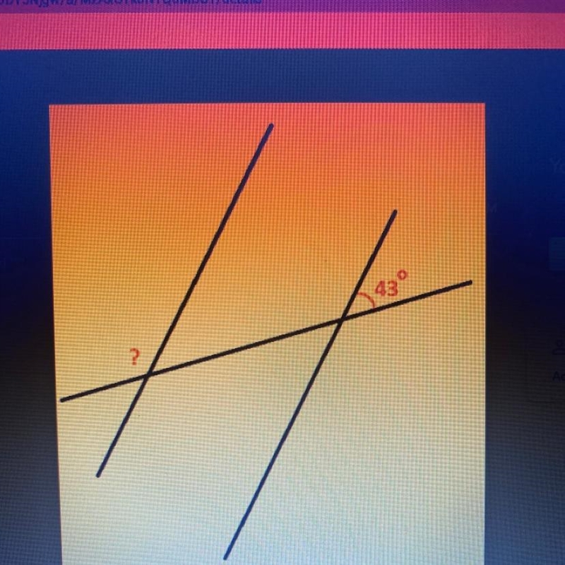 Find the measure of the angle marked “?”-example-1