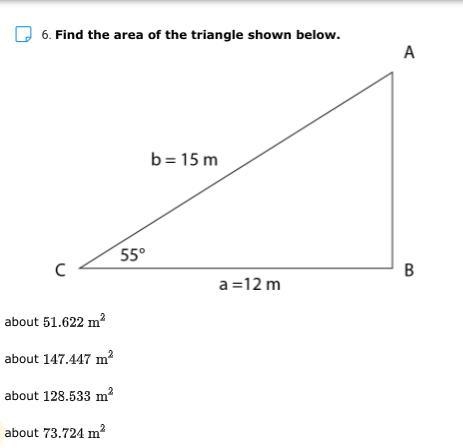 Find the area of a triangle-example-1