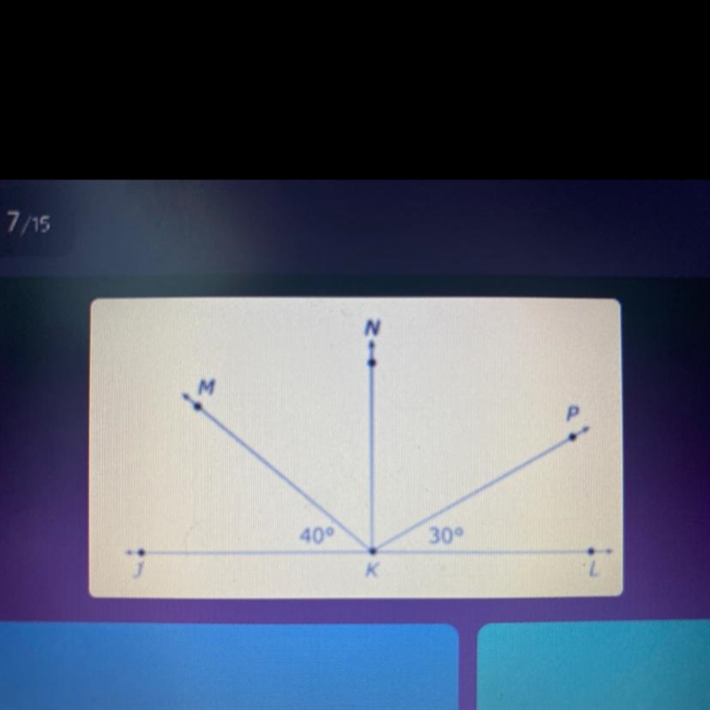 PLEASE HELP ME In the figure, ZJKM and ZMKN are complementary. What is the measure-example-1