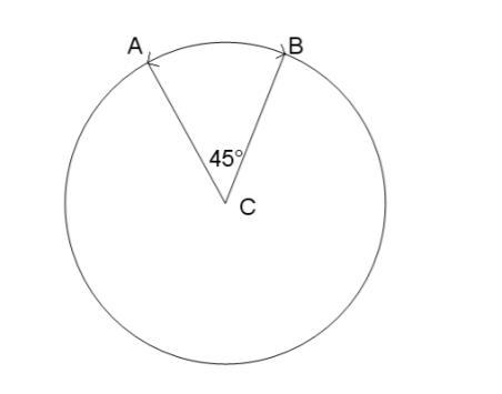 If the length of the shorter arc AB is 22cm and C is the center of the circle then-example-1