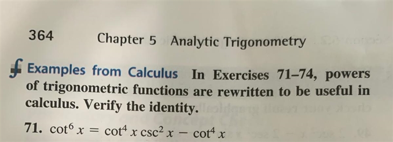 Please help me | what is cos^6 x = cot^4*csc^2x-cot^4x????-example-1