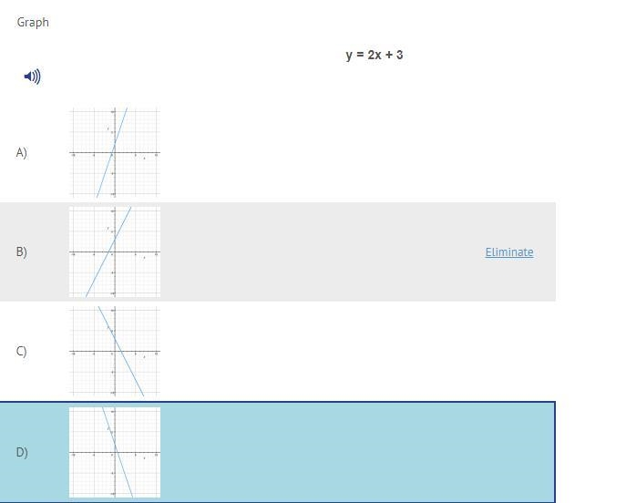 Graph y = 2x + 3 A? B? C? OR D-example-1