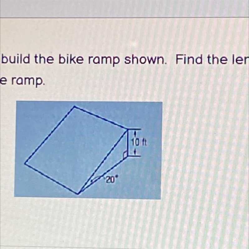 Lenora wants to build the bike ramp shown. Find the length of the base of the ramp-example-1