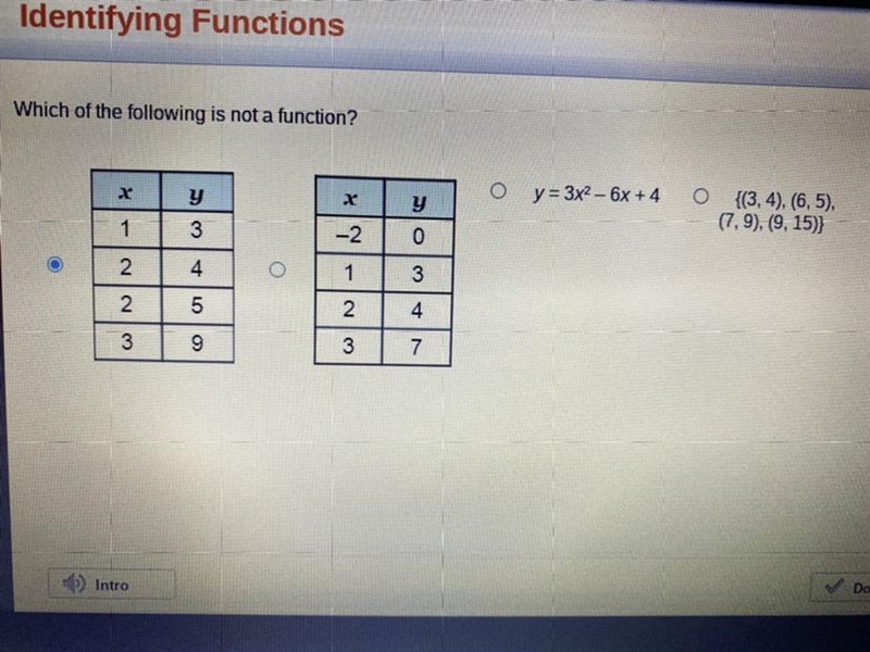 Which of the following is not a function?-example-1