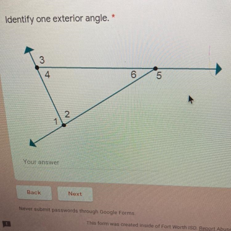 Identify one exterior angle. Help please-example-1