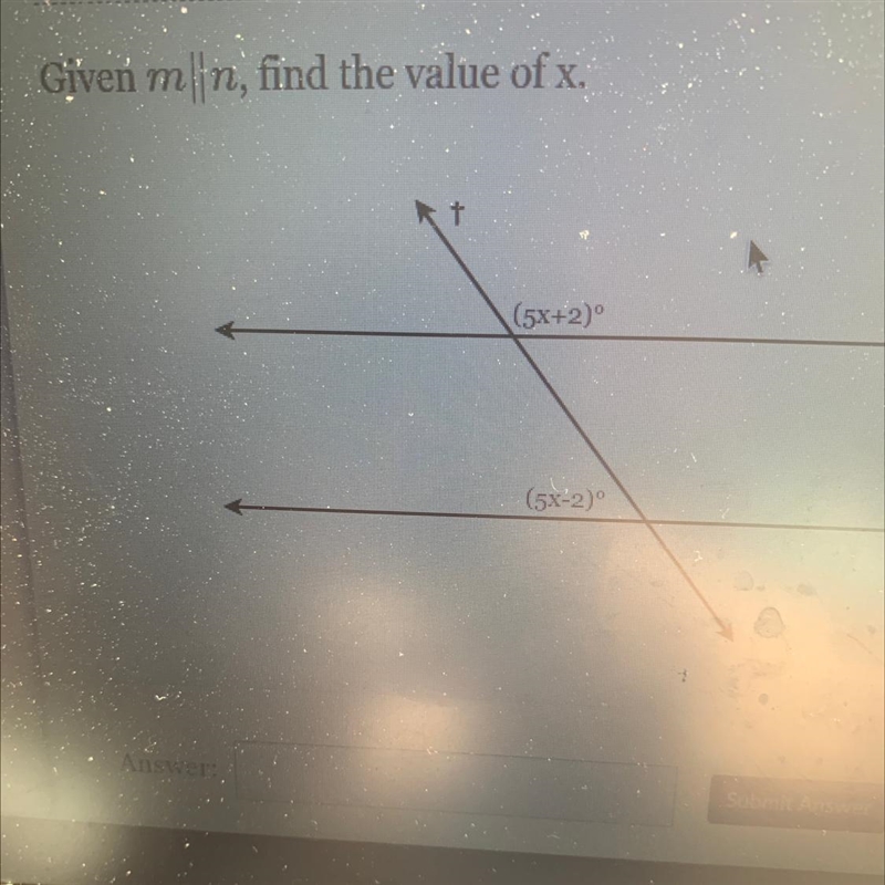 Given m and n find the value of x-example-1