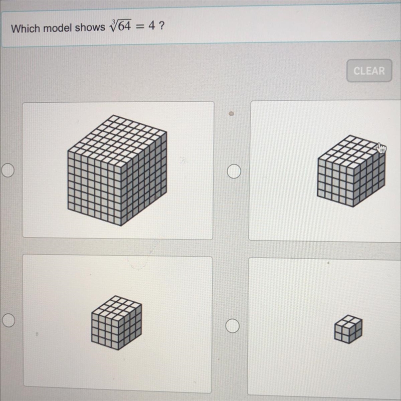 Which model shows ^3√64 = 4 ?-example-1