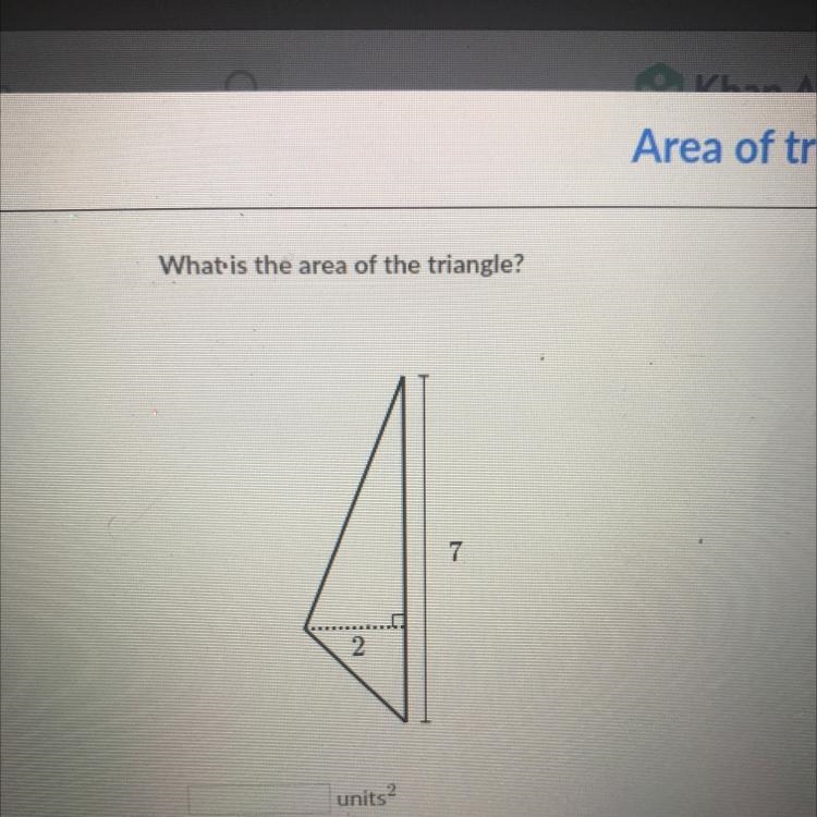 What is the area of the triangle? 7 2-example-1