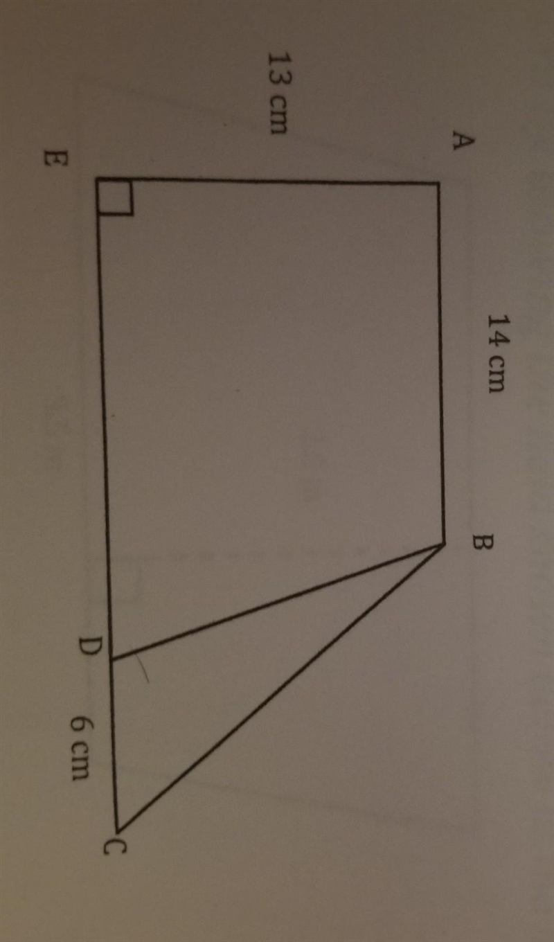 If the area of ABDE is 195 cm², find the difference in areas of ABCE and ABDE​-example-1