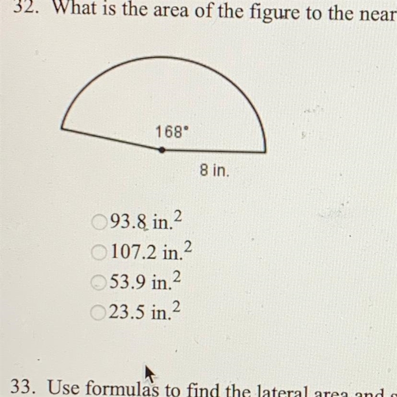 What is the area of the figure to the nearest tenth?-example-1