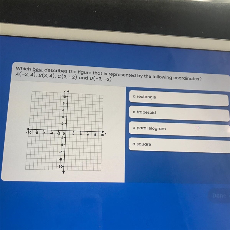 Which best describes the figure that is represented by the following coordinates? A-example-1