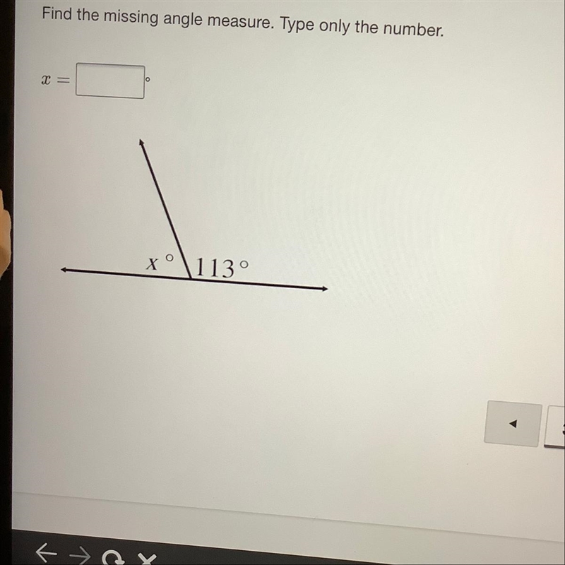 Find the missing angle measure. Type only the number. I need this urgently! Please-example-1