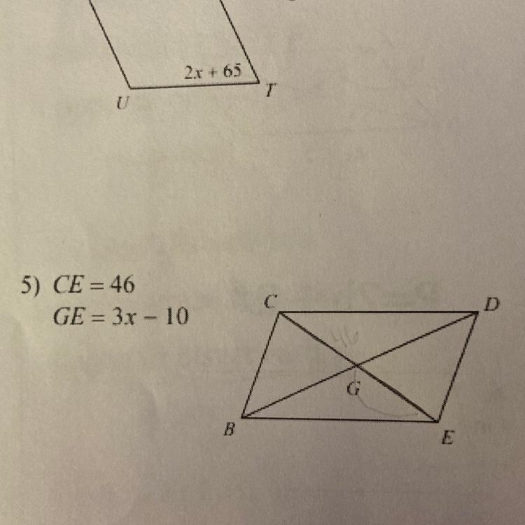 CE=46 and GE=3x-10 solve for x-example-1