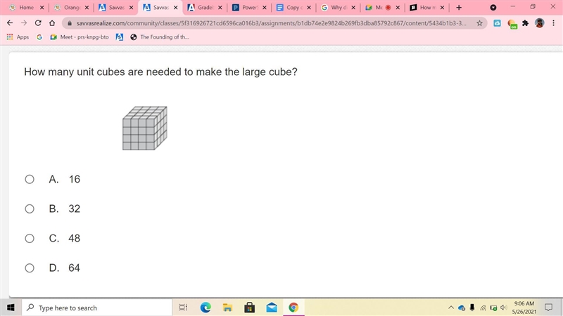 How many unit cubes are needed to make the large cube?-example-1