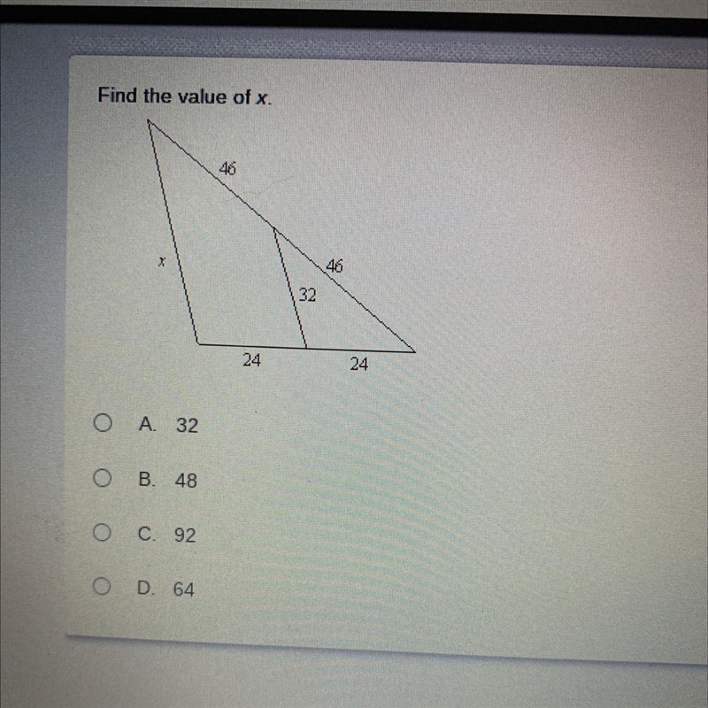 Find the value of X.....-example-1