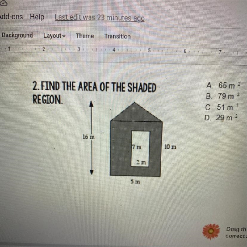 2. FIND THE AREA OF THE SHADED REGION. help me plzz !.!.!.-example-1