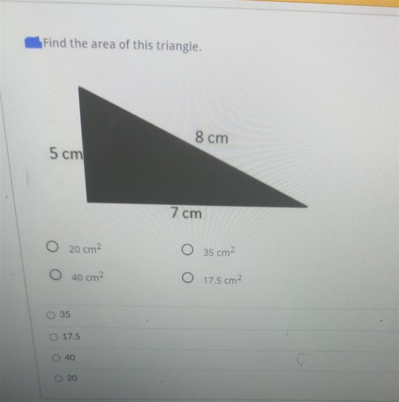 Find the area of a triangle​-example-1