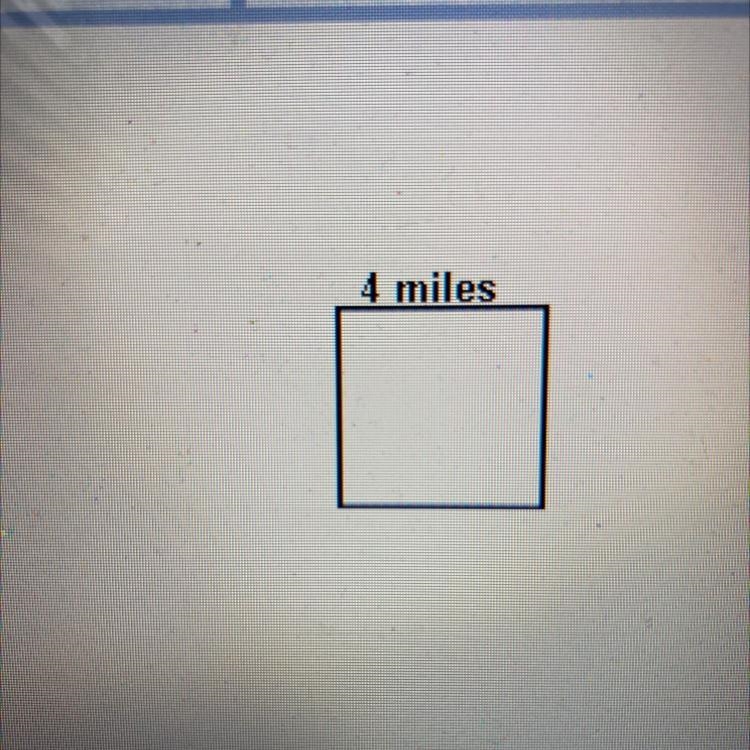 What is the area of this square? 16 square miles 26 square miles 36 square miles 46 square-example-1